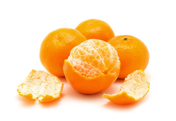 tangerine or mandarin fruit isolated 