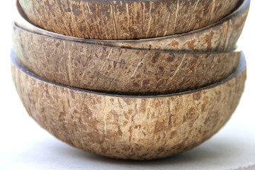 Fototapeta premium Closeup coconut shell texture with blur background