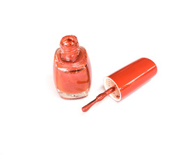 red nail polish isolated on white