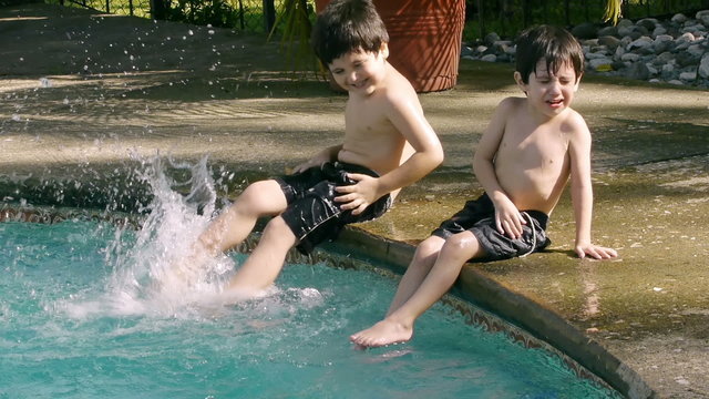 Splashing in Pool Kid Cries