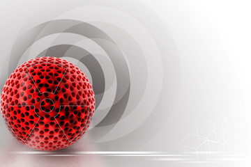 Digital ball holding a radiation sign