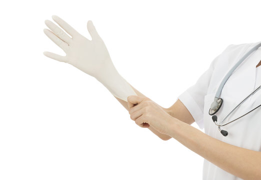 Medical Doctor Wearing Surgical Gloves