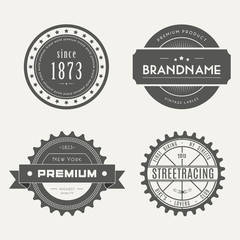 Retro Vintage Insignias or Logotypes set. Vector design elements