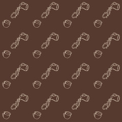 Vintage hand drawn doodle coffee seamless pattern