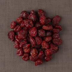 Circle of dried cranberries