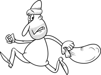 running thief cartoon coloring page