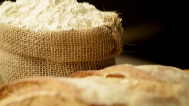 Rustic bread and wheat