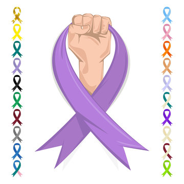 Fight against cancer ribbon