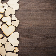 Fototapeta premium wooden heart shapes on the table