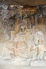 Obraz premium Statues on Ellora caves near Aurangabad in India