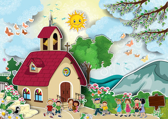 Church with children