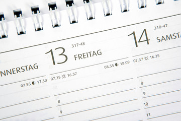 Kalender-Freitag, der 13. - obrazy, fototapety, plakaty