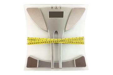 scale with a measuring tape