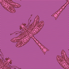 Dragonfly seamless pattern