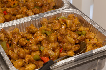 Sweet and Sour Chicken at a buffet