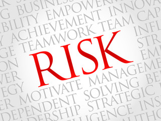 Risk word cloud, business concept