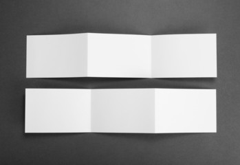 blank white folding paper flyer