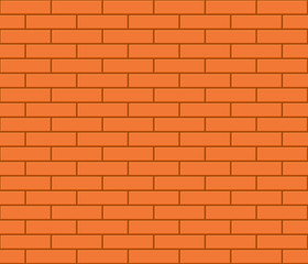 Abstract seamless orange flat brick wall