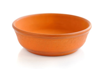 Ceramic bowl on white background