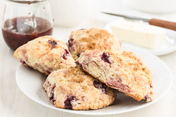 Classic bakery, cream scones with cherry