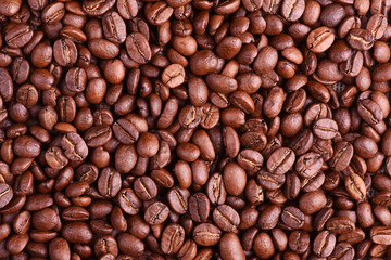 Texture of aroma fresh coffee beans