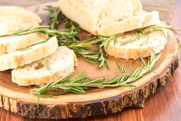 fresh baked resomary bread loaf