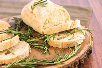 fresh baked resomary bread loaf