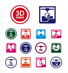 3D print icon set