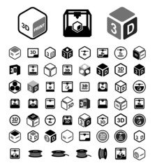 3D print icon set