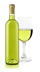 Wine bottle and glass