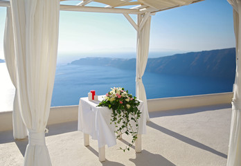 Wedding decoration on Santorini