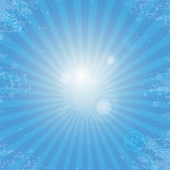 Fototapeta na wymiar Vector shiny blue sky background with ray of light