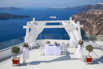 Wedding decoration on Santorini