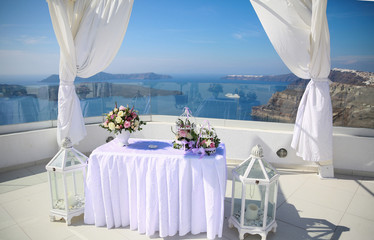 Wedding decoration on Santorini