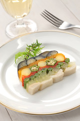 homemade vegetable terrine, vegetarian cuisine