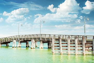 Fototapeta premium Wooden bridge Burano Italy