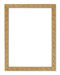 antique gold frame on the white background