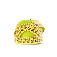apple with measuring tape