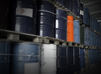 Oil Drums in a warehouse