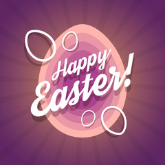 Happy easter vintage retro illustration.