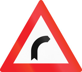 Austrian sign warning about a right curve