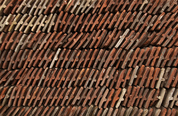 Old roof tiles stack