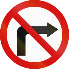 Polish regulatory sign - no right turn