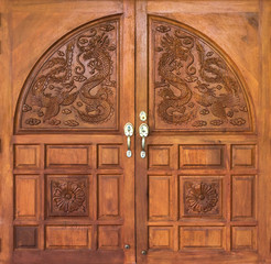 Dragon carving door