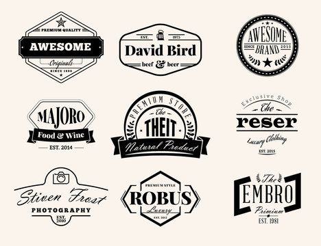 Set of Retro Vintage Badges and Logotypes