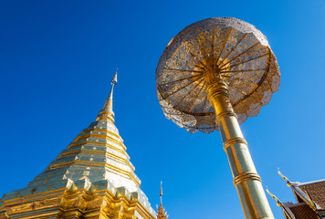 Golden pagoda and umbrella