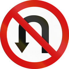 Polish regulatory sign - no U-turn
