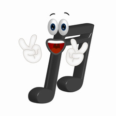 Funny Music Note Cartoon Comic Illustration