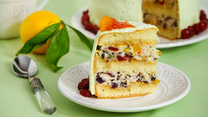 Cassata cake - traditional sweet for Easter, Sicily, Italy
