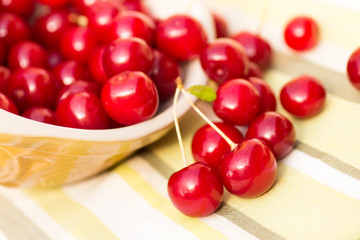 Organic Cherries in a Bowl